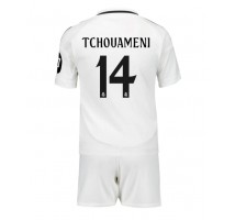 Real Madrid Aurelien Tchouameni #14 Koszulka Podstawowa dzieci 2024-25 Krótki Rękaw (+ krótkie spodenki)